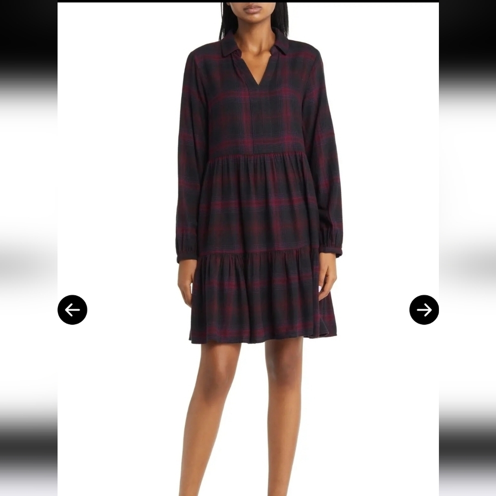 NWT Beach Lunch Lounge Oversized Long Sleeve Flannel Dress Size M